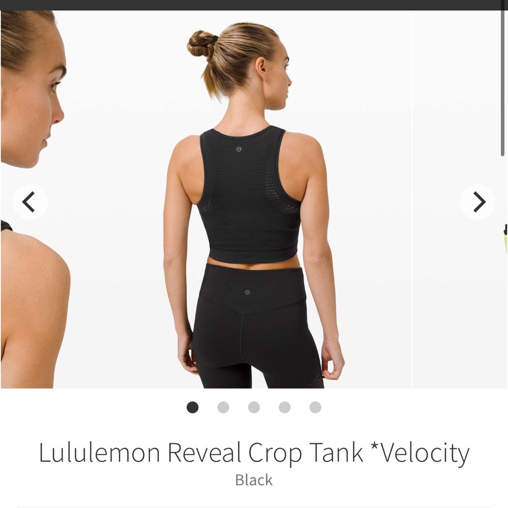 Lululemon Reveal Crop Tank Velocity Black size 8 🖤